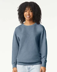 Sweatshirt Unisexe Léger Teint en Pièce à Col Ras du Cou