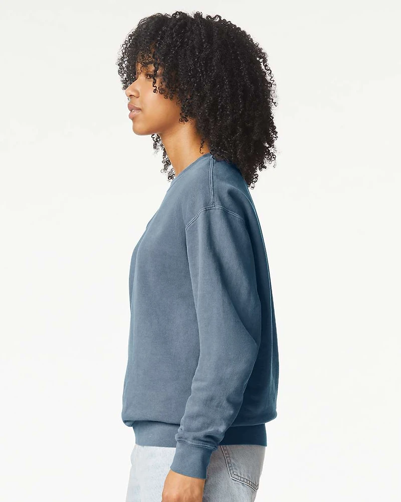 Sweatshirt Unisexe Léger Teint en Pièce à Col Ras du Cou