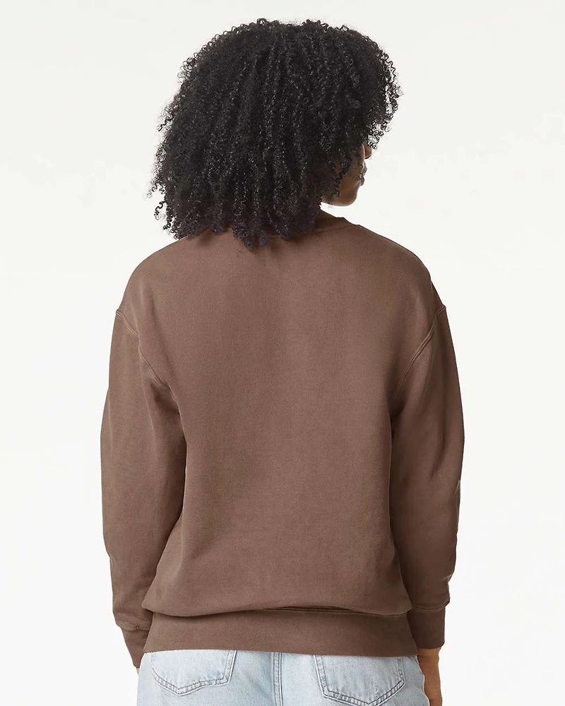 Sweatshirt Unisexe Léger Teint en Pièce à Col Ras du Cou