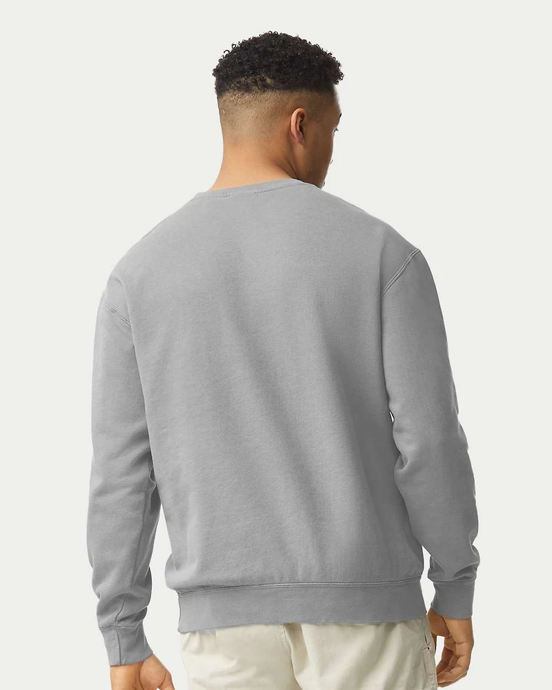 Sweatshirt Unisexe Léger Teint en Pièce à Col Ras du Cou