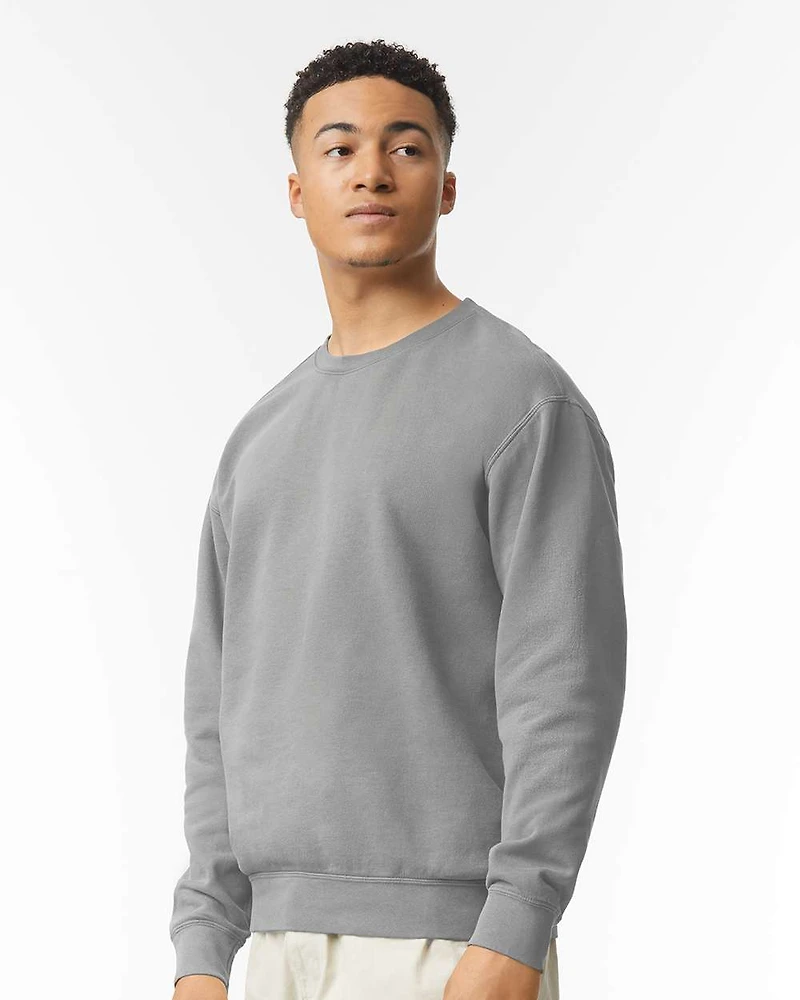 Sweatshirt Unisexe Léger Teint en Pièce à Col Ras du Cou