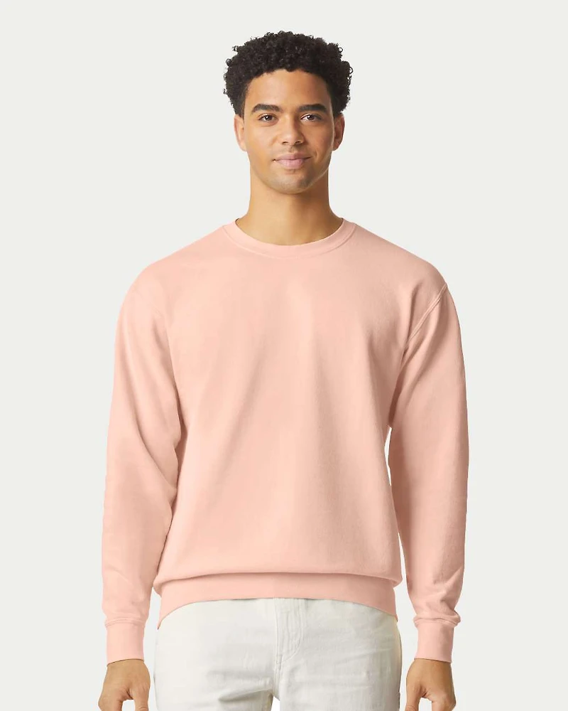 Sweatshirt Unisexe Léger Teint en Pièce à Col Ras du Cou
