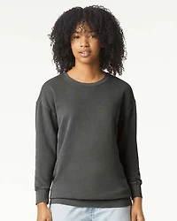 Sweatshirt Unisexe Léger Teint en Pièce à Col Ras du Cou
