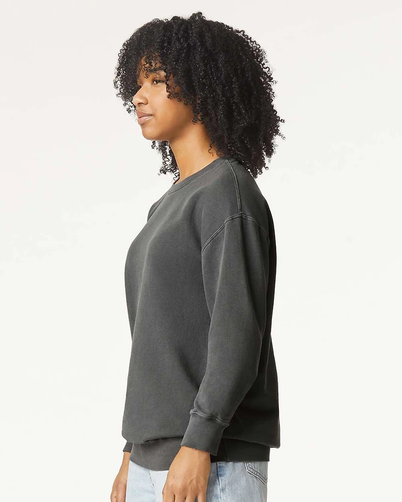 Sweatshirt Unisexe Léger Teint en Pièce à Col Ras du Cou