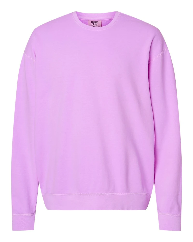Sweatshirt Unisexe Léger Teint en Pièce à Col Ras du Cou