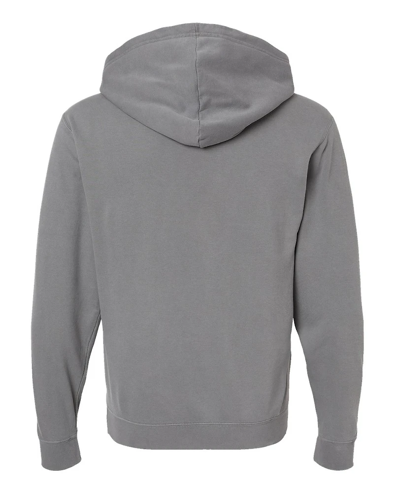 Sweat à capuche unisexe en molleton léger teint pièce
