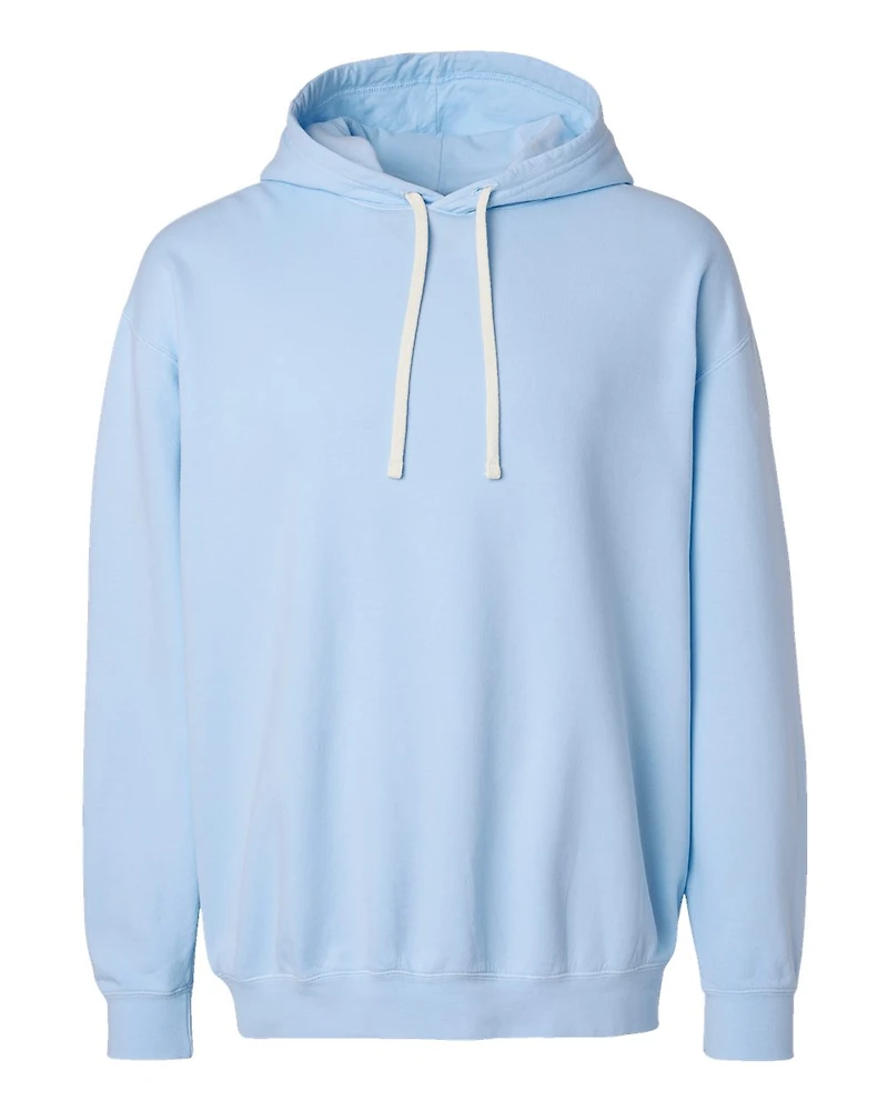 Sweat à capuche unisexe en molleton léger teint pièce
