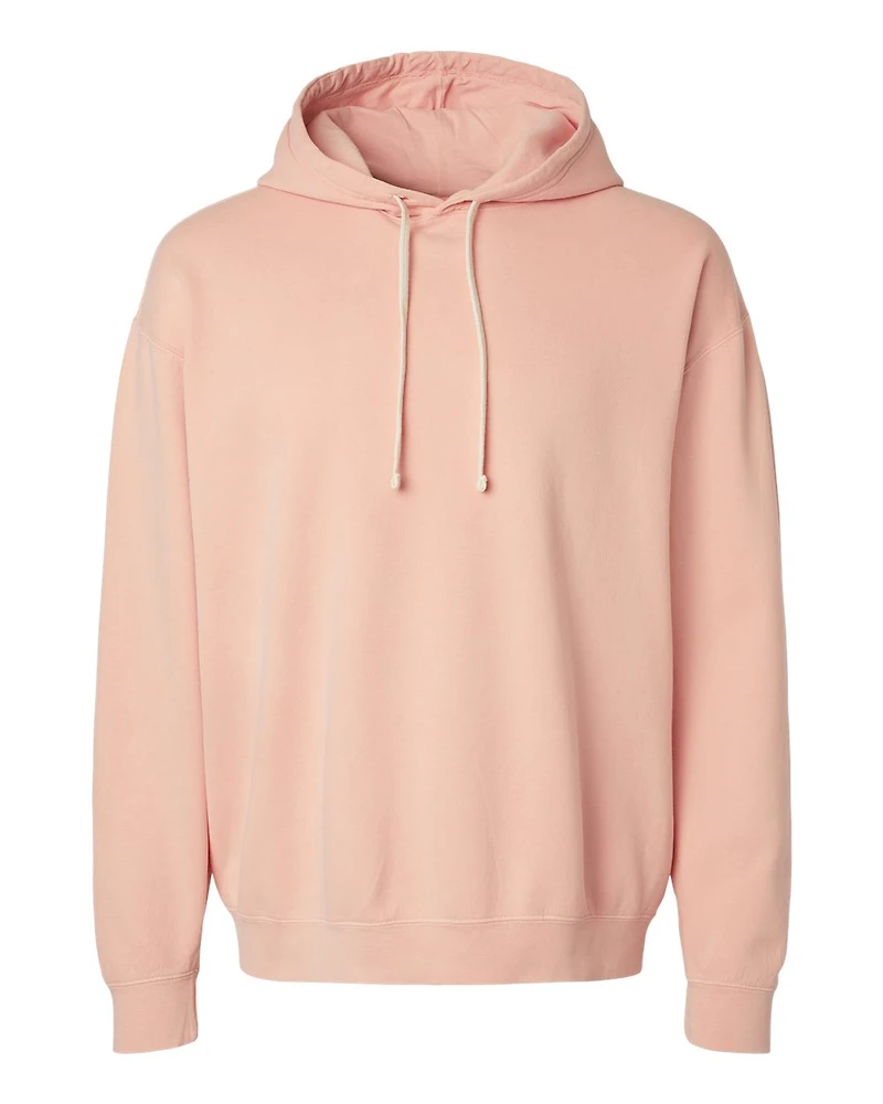 Sweat à capuche unisexe en molleton léger teint pièce
