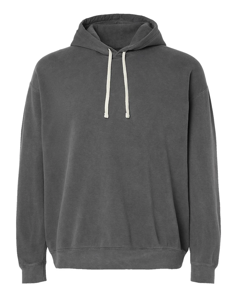 Sweat à capuche unisexe en molleton léger teint pièce
