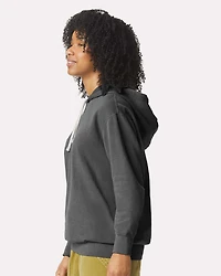 Sweat à capuche unisexe en molleton léger teint pièce