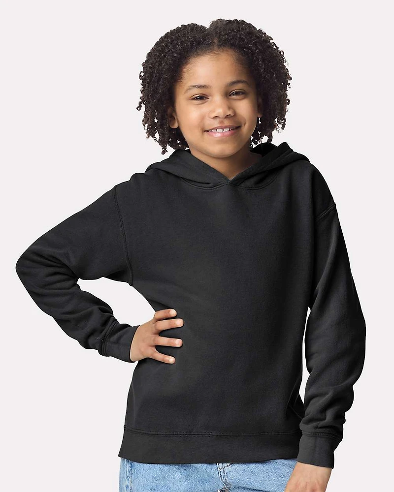 Youth Garment-Dyed Lightweight Fleece Hooded Sweatshirt | T-Shirt Time