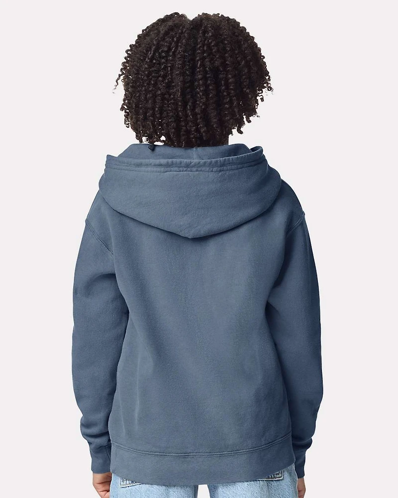 Sweat à capuche léger en molleton teint pour jeunes