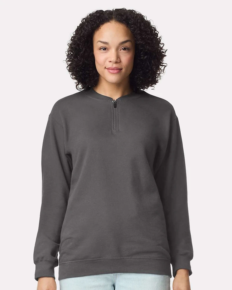Sweat-shirt Unisexe Softstyle® Mi-lourd à Fermeture Éclair 1/4