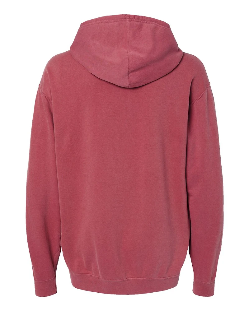 Sweat à capuche unisexe en molleton léger teint pièce