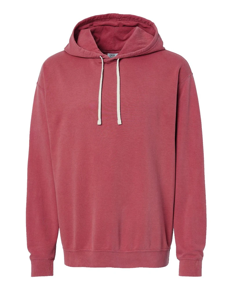 Sweat à capuche unisexe en molleton léger teint pièce