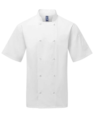 Veste de Chef à Manches Courtes et Boutons Rivetés Unisexe