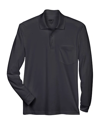 Men's Pinnacle Performance Long Sleeve Piqué Polo with Pocket | T-Shirt Time