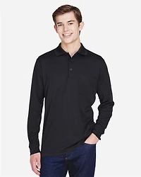Men's Pinnacle Performance Long Sleeve Piqué Polo with Pocket | T-Shirt Time
