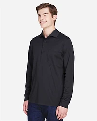 Men's Pinnacle Performance Long Sleeve Piqué Polo with Pocket | T-Shirt Time