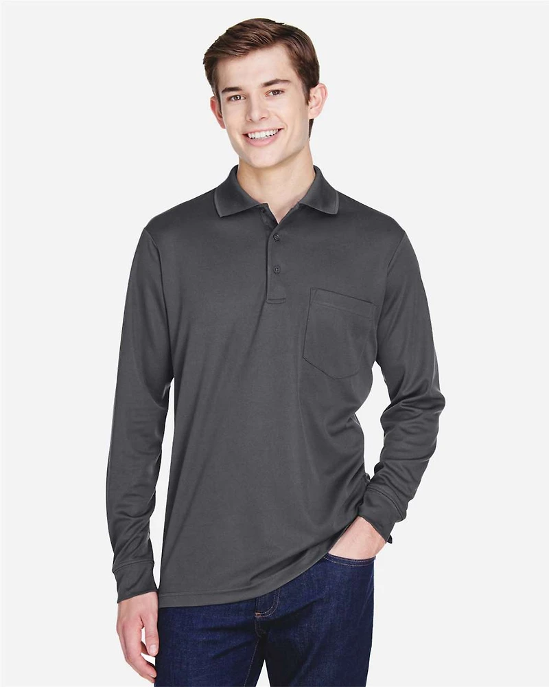 Polo Piqué à Manches Longues et Poche Performance Pinnacle pour Homme