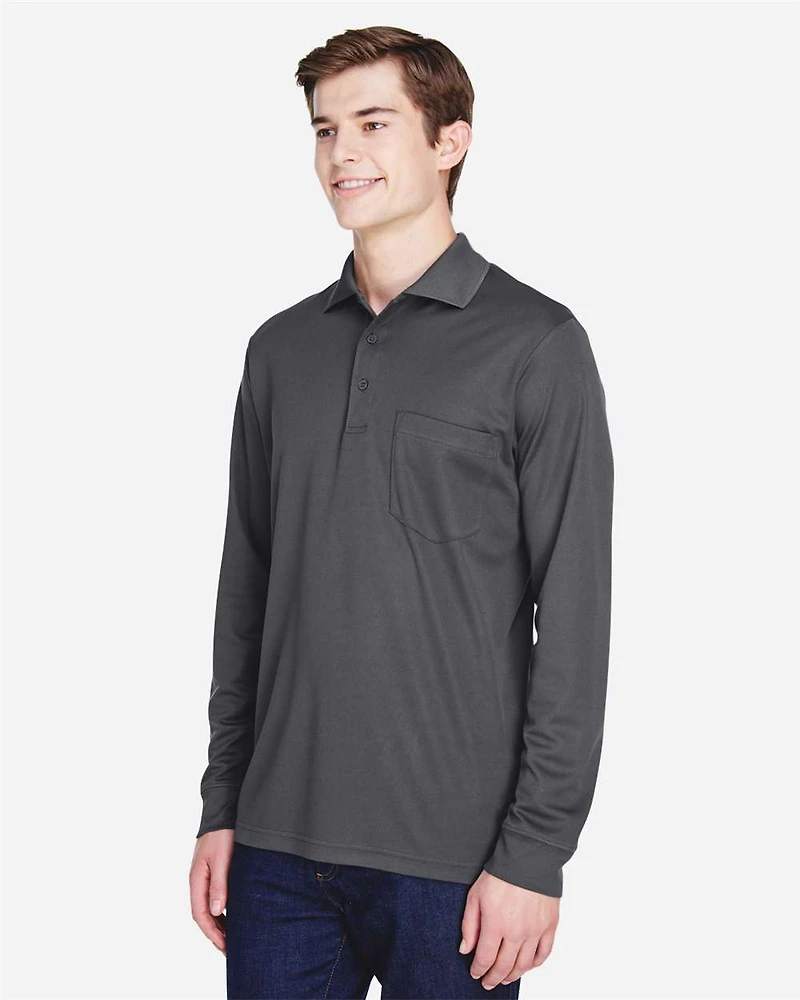 Polo Piqué à Manches Longues et Poche Performance Pinnacle pour Homme