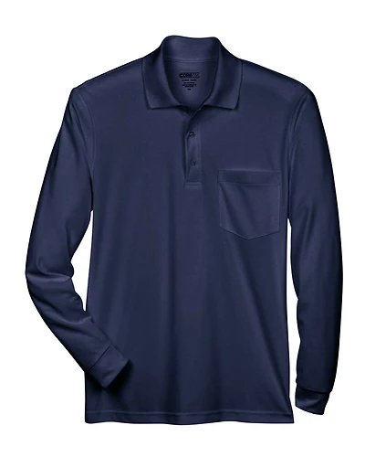 Men's Pinnacle Performance Long Sleeve Piqué Polo with Pocket | T-Shirt Time