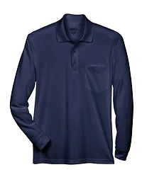 Men's Pinnacle Performance Long Sleeve Piqué Polo with Pocket | T-Shirt Time