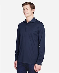 Men's Pinnacle Performance Long Sleeve Piqué Polo with Pocket | T-Shirt Time