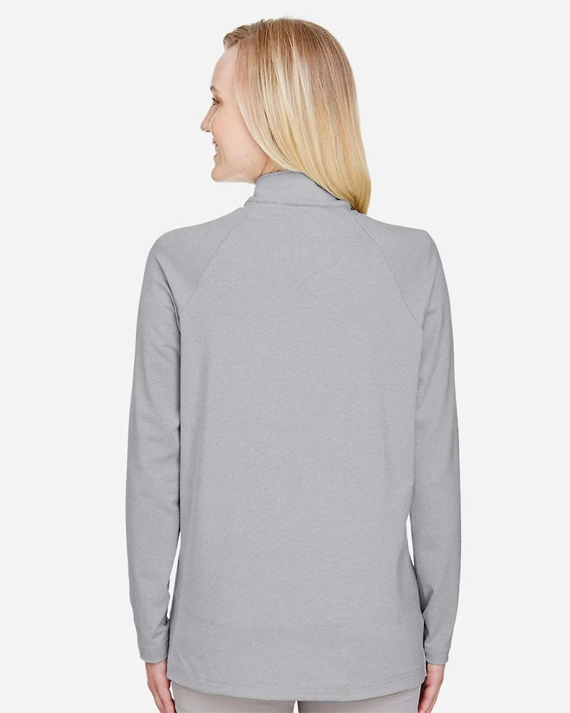 Women's CrownLux Performance® Clubhouse Micro-Stripe Quarter-Zip Pullover | T-Shirt Time