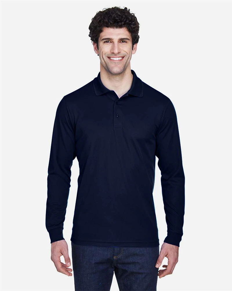 Men's Pinnacle Performance Long Sleeve Piqué Polo | T-Shirt Time