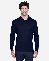 Men's Pinnacle Performance Long Sleeve Piqué Polo | T-Shirt Time