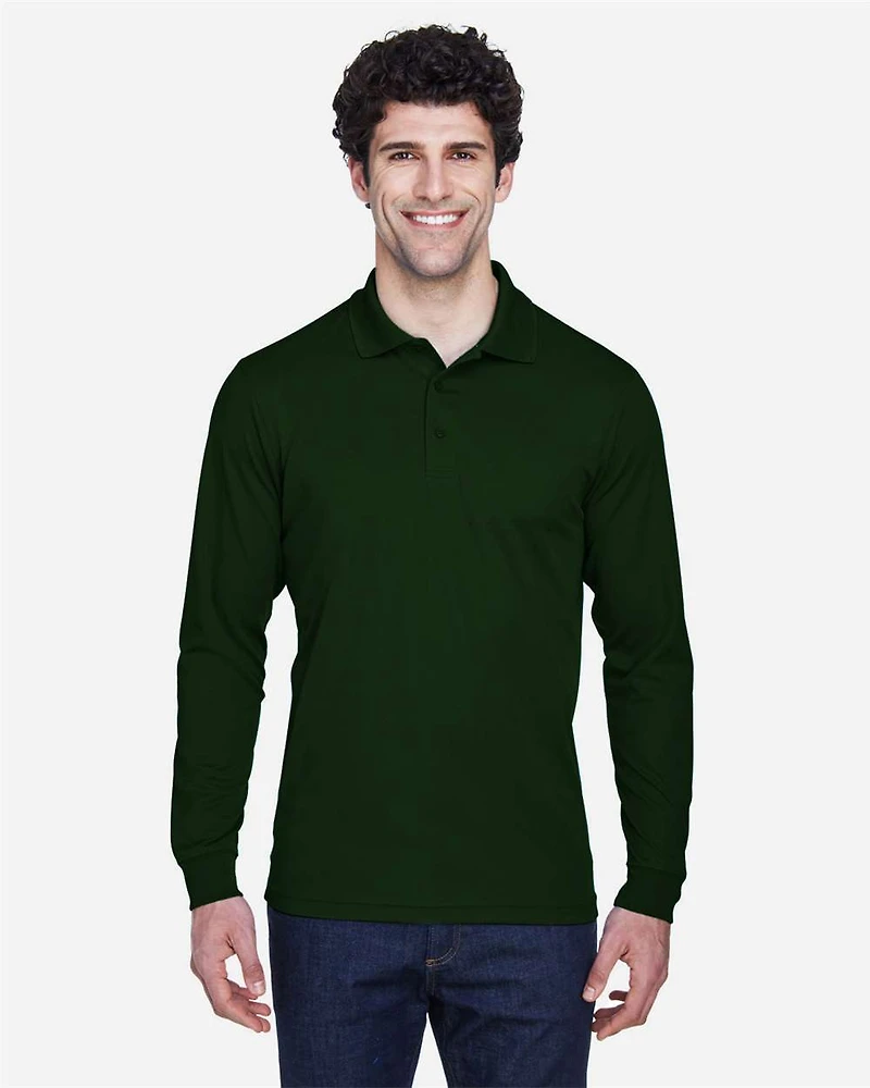 Men's Pinnacle Performance Long Sleeve Piqué Polo | T-Shirt Time