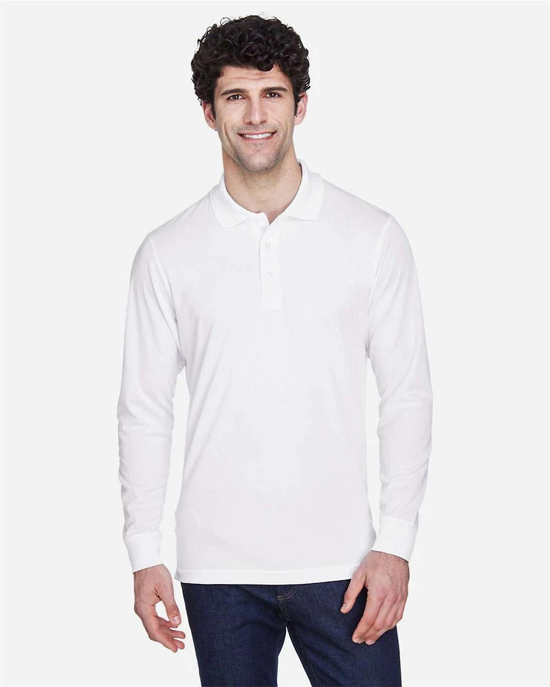 Men's Pinnacle Performance Long Sleeve Piqué Polo | T-Shirt Time