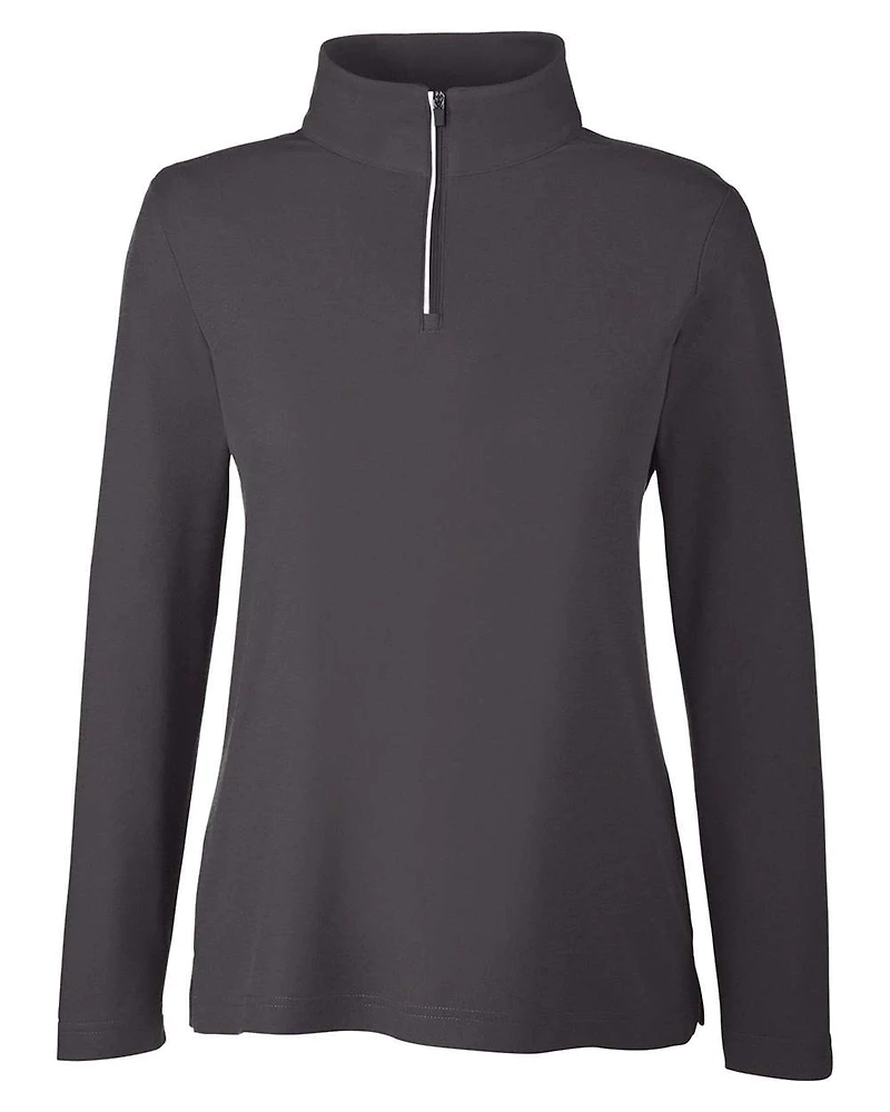Pull piqué ChromaSoft™ Fusion pour femmes à fermeture éclair un quart
