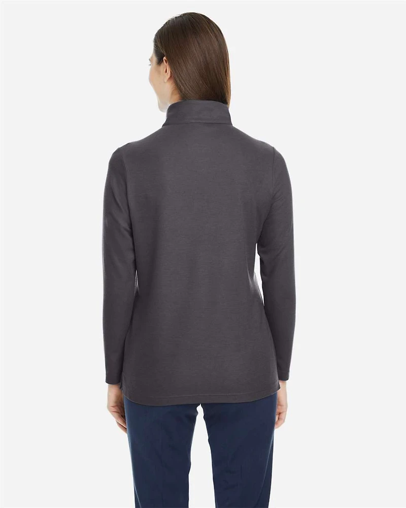 Pull piqué ChromaSoft™ Fusion pour femmes à fermeture éclair un quart