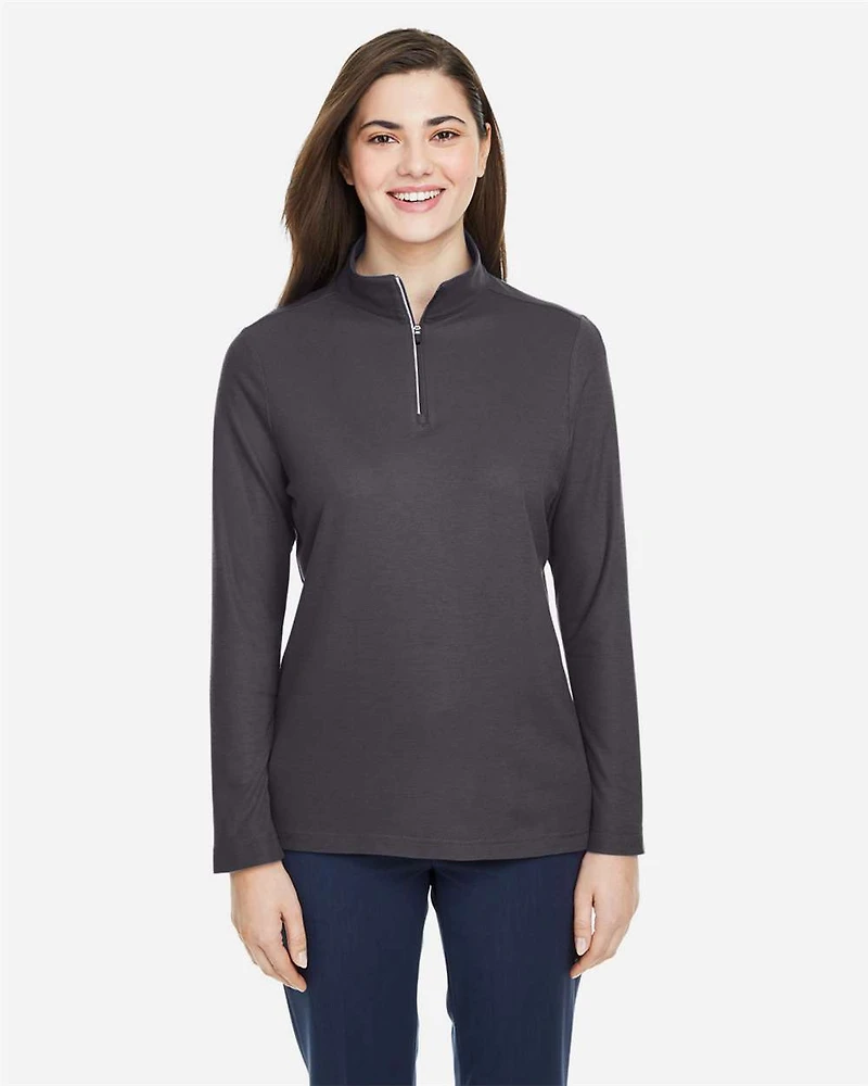 Pull piqué ChromaSoft™ Fusion pour femmes à fermeture éclair un quart