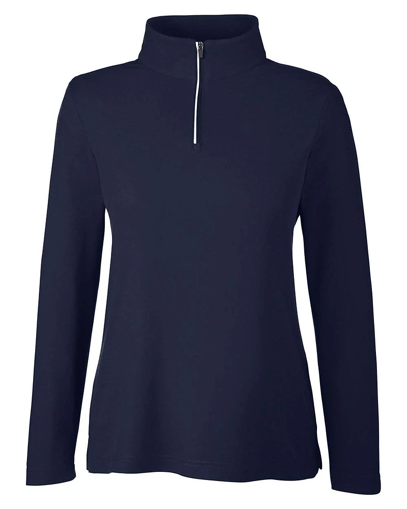 Pull piqué ChromaSoft™ Fusion pour femmes à fermeture éclair un quart