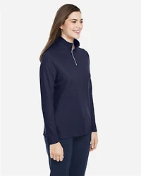 Pull piqué ChromaSoft™ Fusion pour femmes à fermeture éclair un quart