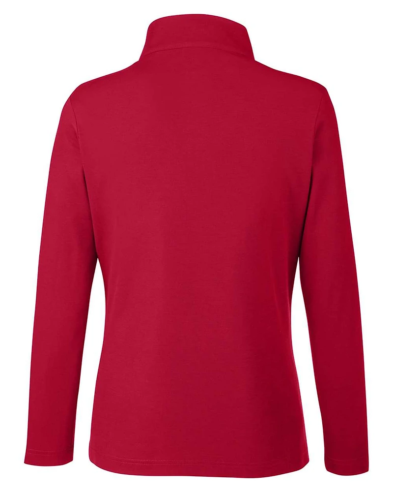 Pull piqué ChromaSoft™ Fusion pour femmes à fermeture éclair un quart