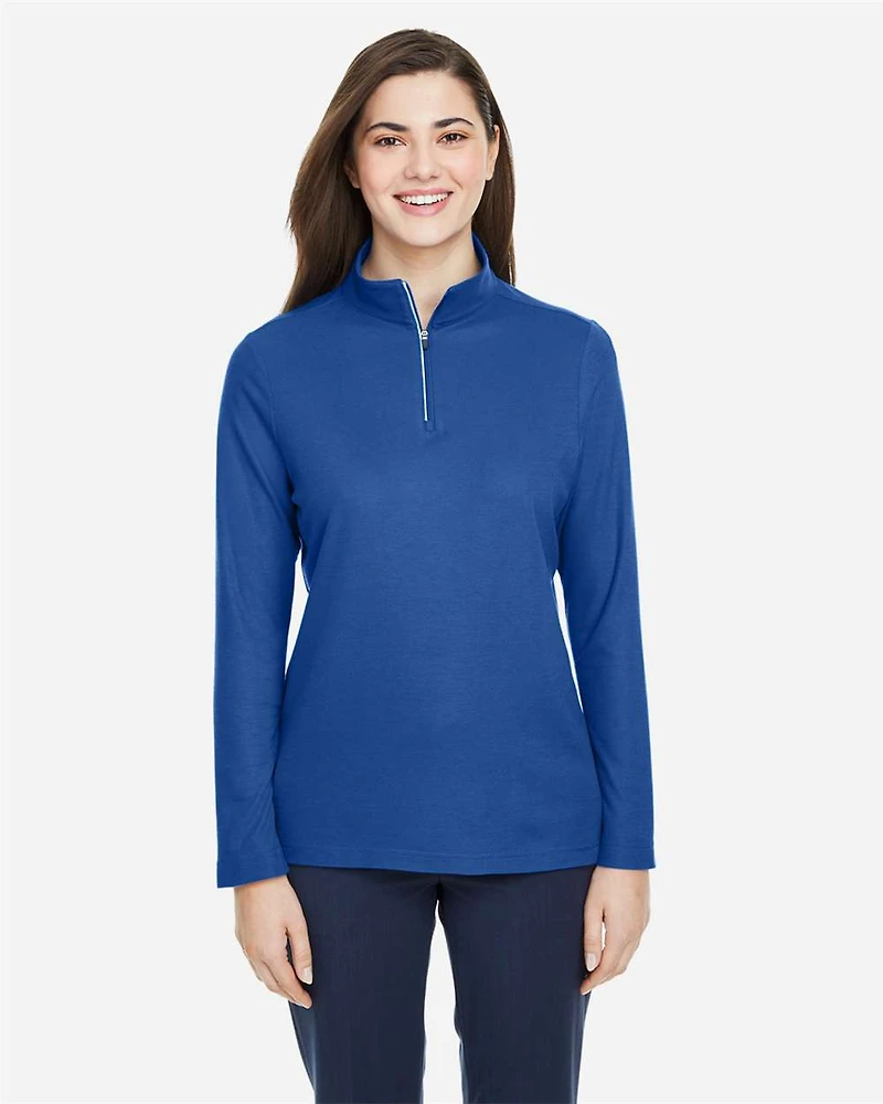 Pull piqué ChromaSoft™ Fusion pour femmes à fermeture éclair un quart