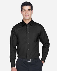 Men's Crown Collection® Solid Stretch Twill Woven Dress Shirt | T-Shirt Time