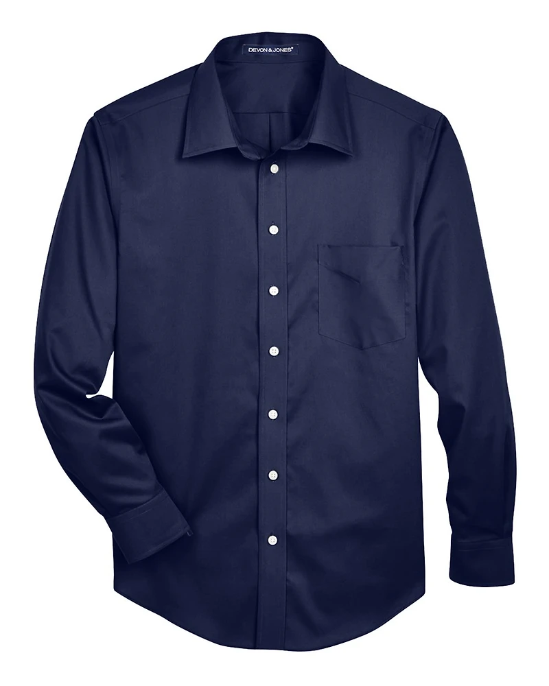 Men's Crown Collection® Solid Stretch Twill Woven Dress Shirt | T-Shirt Time