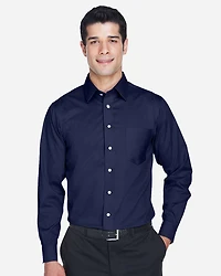 Men's Crown Collection® Solid Stretch Twill Woven Dress Shirt | T-Shirt Time