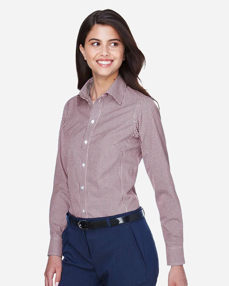 Women's Crown Collection® Gingham Check Woven Dress Shirt | T-Shirt Time