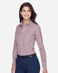 Women's Crown Collection® Gingham Check Woven Dress Shirt | T-Shirt Time