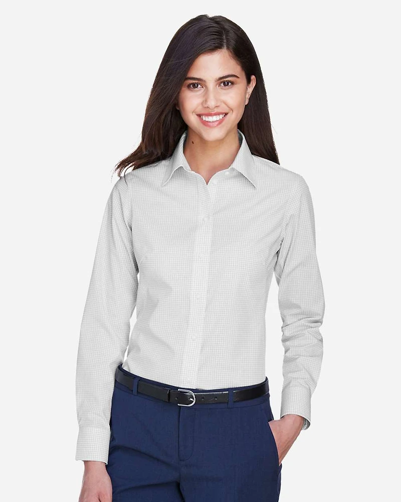 Chemise tissée à carreaux Gingham de la Collection Crown pour femmes