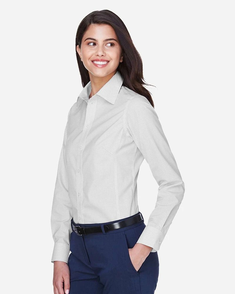 Chemise tissée à carreaux Gingham de la Collection Crown pour femmes