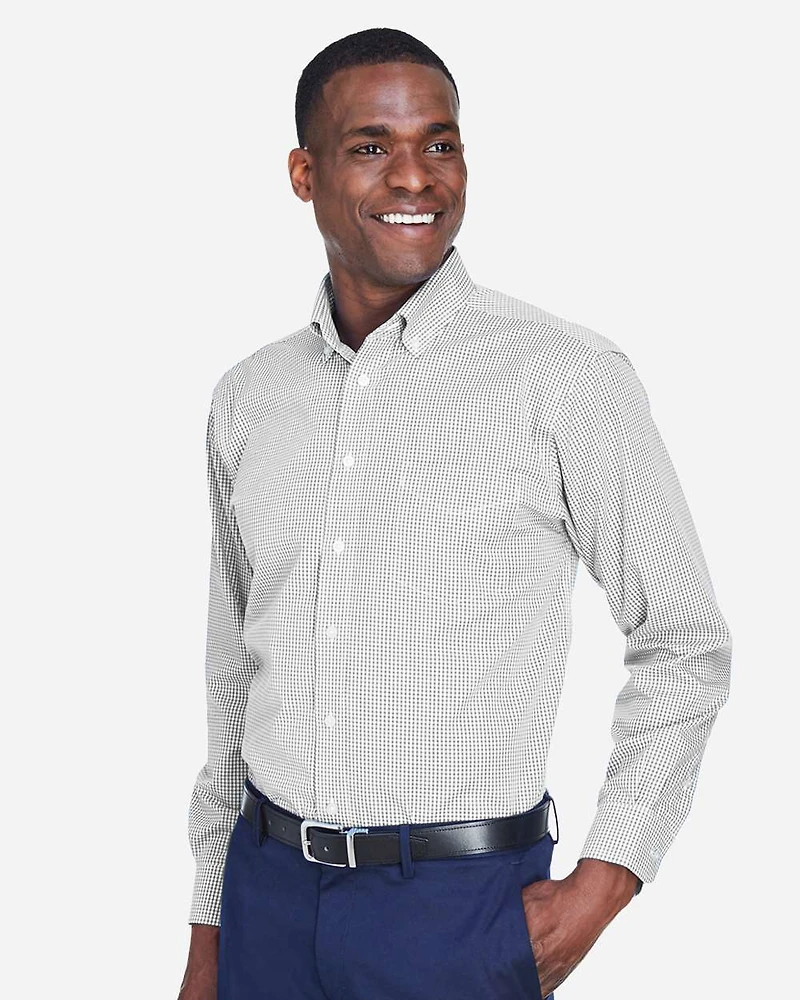 Chemise tissée à carreaux Gingham de la collection Crown pour hommes | T-Shirt Time