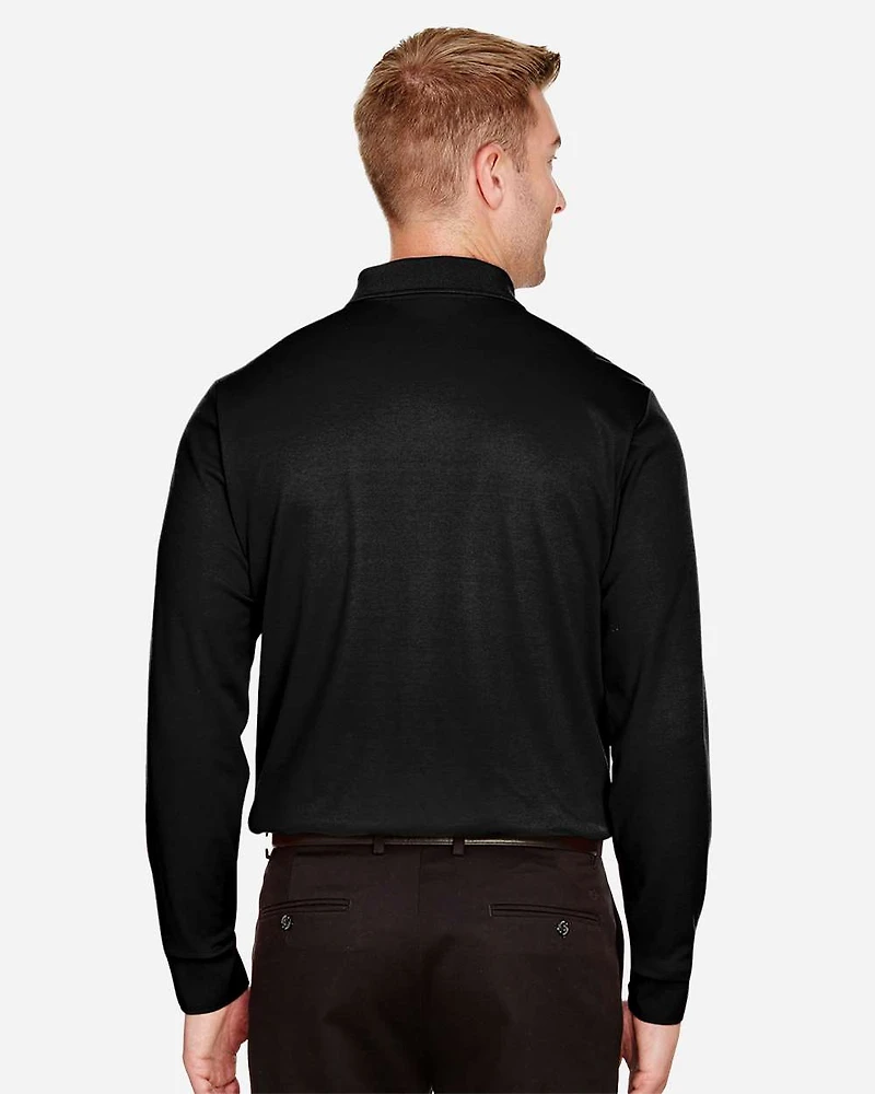 Men's CrownLux Performance® Plaited Long Sleeve Polo | T-Shirt Time