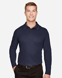 Men's CrownLux Performance® Plaited Long Sleeve Polo | T-Shirt Time